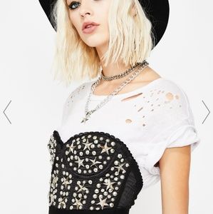 DOLLS KILL BEDAZZLED BUSTIER